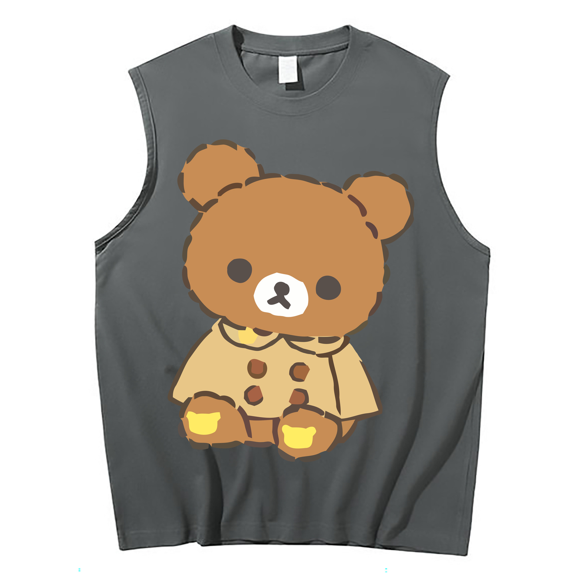 （画像用） リラックマ リラックマ キイロイトリ Rilakkuma Korilakkuma Kiiroitori コットン100％タンクトップ（フロントプリント）